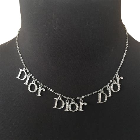 dior collier argent|Collier argente CHRISTIAN DIOR pour Femme .